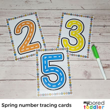 Load image into Gallery viewer, Spring Number Tracing Cards
