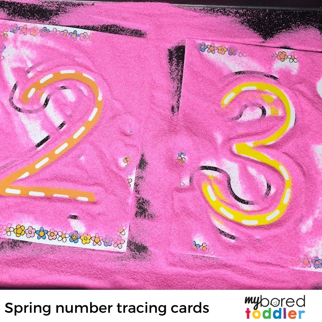 Spring Number Tracing Cards