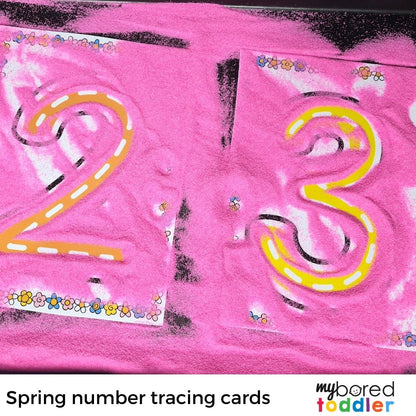 Spring Number Tracing Cards