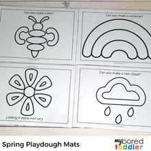 Load image into Gallery viewer, 7 Spring Playdough Mats (Color and Black and White)
