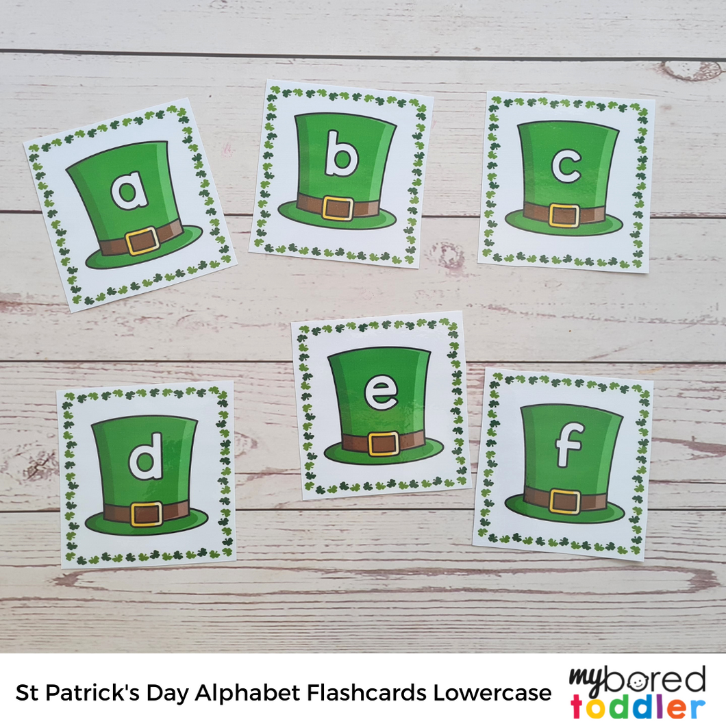 St Patrick's Day Alphabet Flashcards Lowercase & Uppercase
