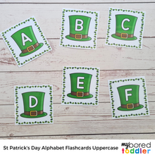 Load image into Gallery viewer, St Patrick&#39;s Day Alphabet Flashcards Lowercase &amp; Uppercase
