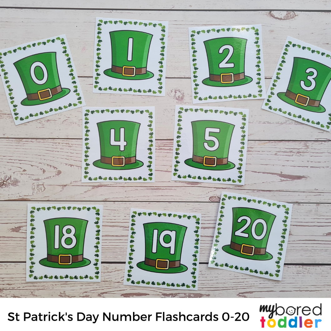 St Patrick's Day Number Flashcards 0-20
