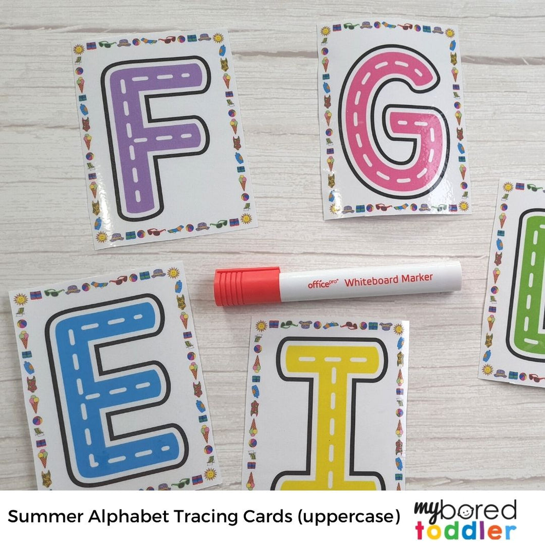 Summer Tracing Cards - Alphabet Uppercase