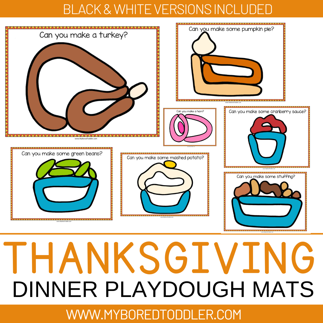 Thanksgiving Dinner Playdough Mats