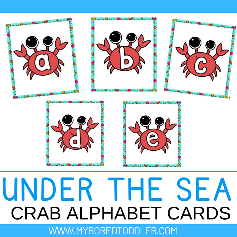 Under the Sea / Ocean Crab Alphabet Flashcards - Uppercase & Lowercase ...