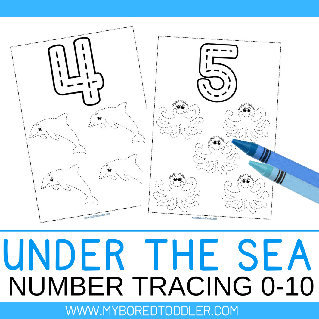 Under the Sea / Ocean Number Tracing Sheets 0-10