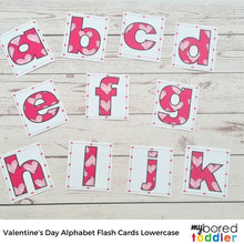 Load image into Gallery viewer, Valentine&#39;s Day Alphabet Flashcards Lowercase &amp; Uppercase
