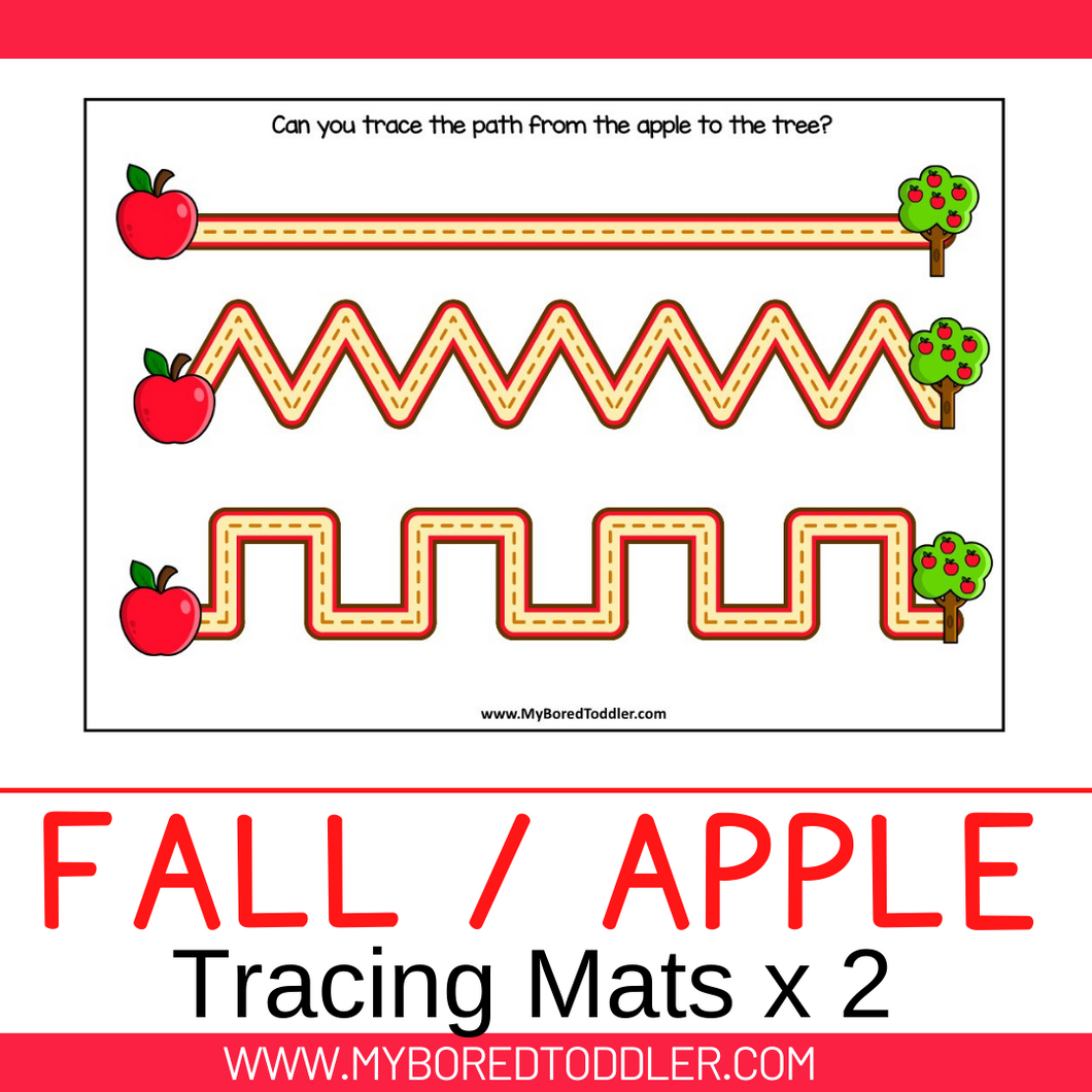 Autumn / Fall Apple Tracing Mats x 2
