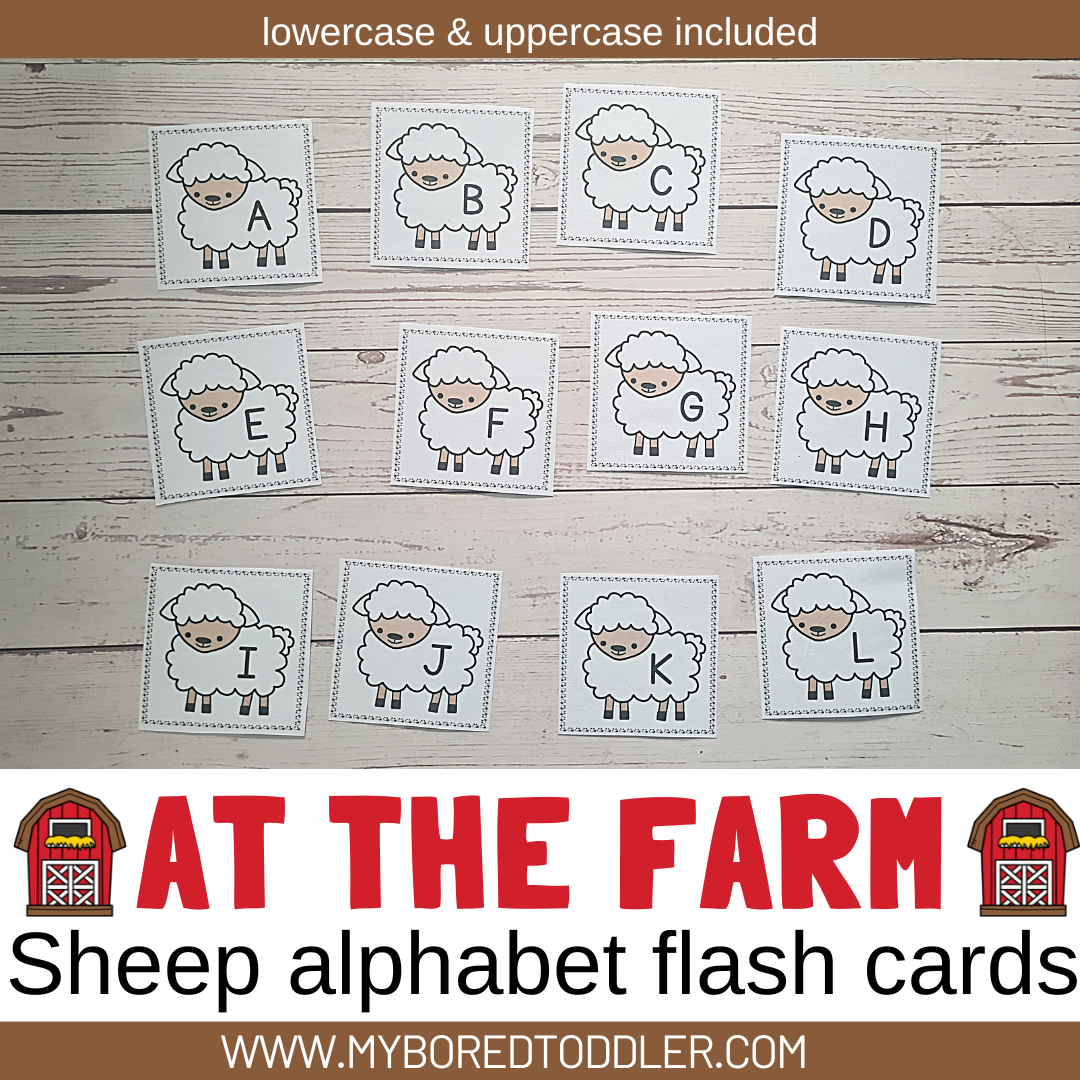 FARM THEMED Alphabet Flashcards Lowercase & Uppercase