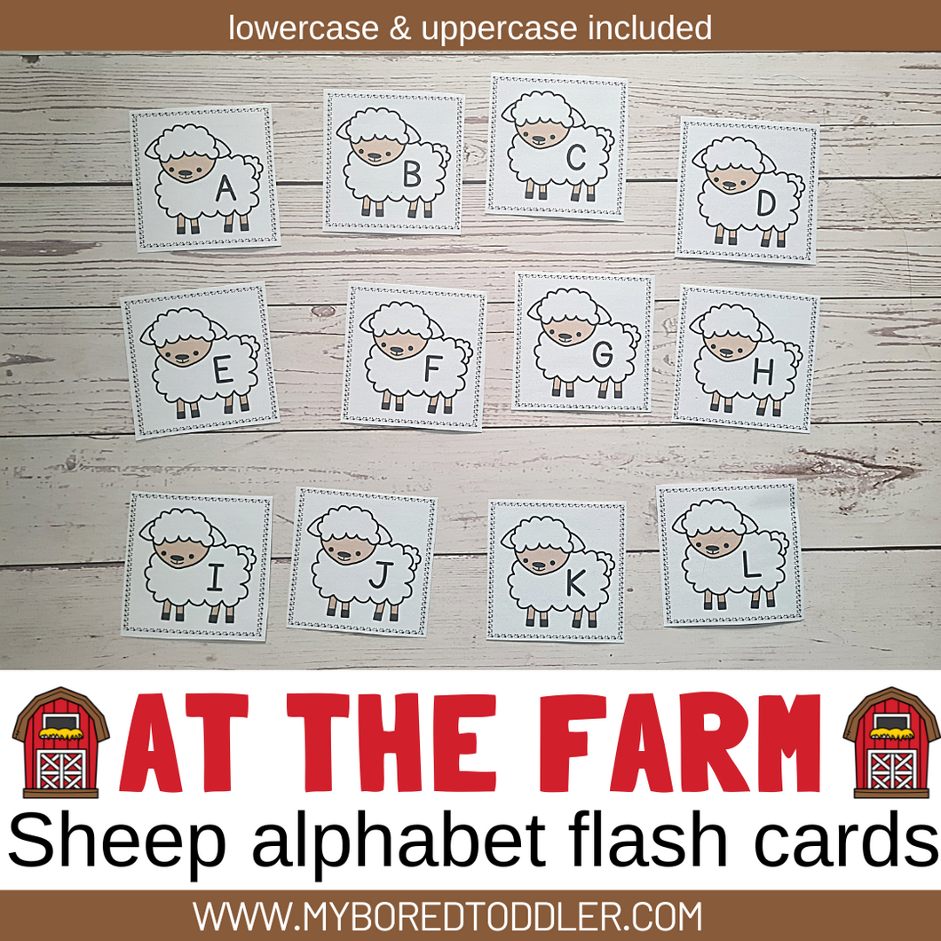 FARM THEMED Alphabet Flashcards Lowercase & Uppercase
