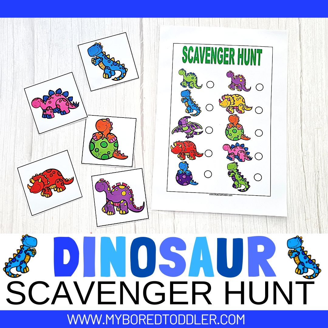 Dinosaur Scavenger Hunt – My Bored Toddler