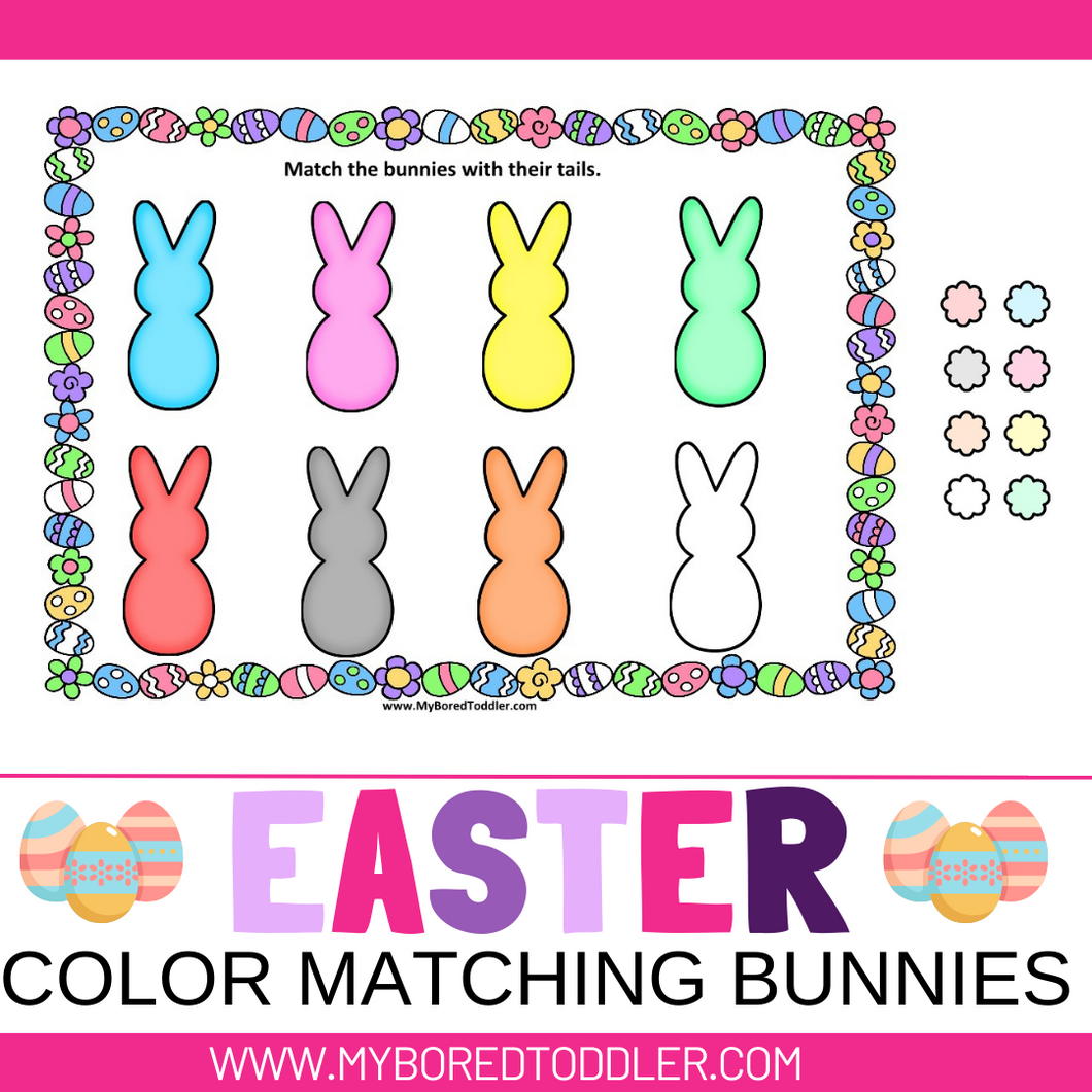 Easter Bunny Tail Matching (colors)