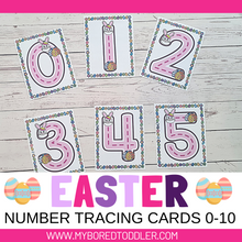 Load image into Gallery viewer, Easter Number Tracing Cards - Bunny Design 0-10
