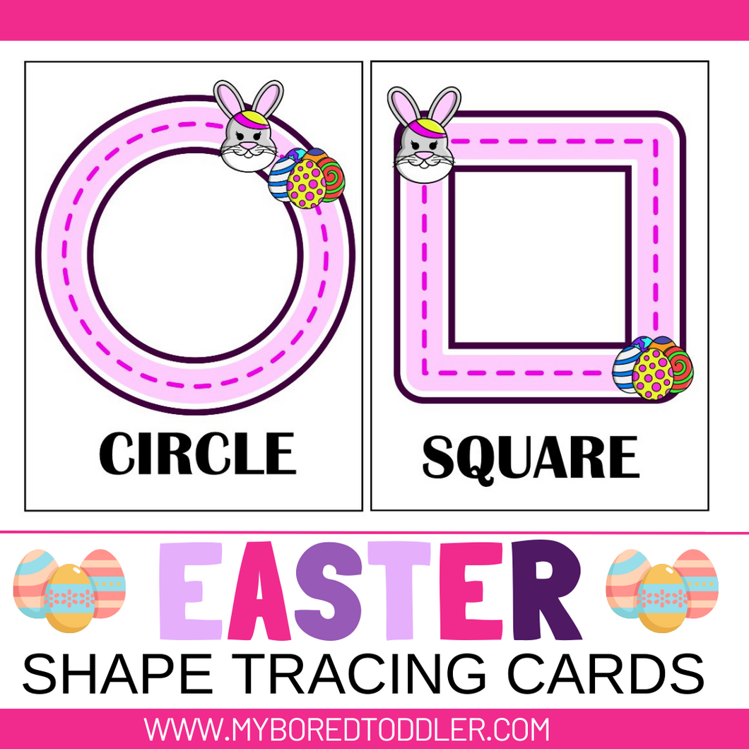 Easter Shape Tracing Cards - Bunny Design