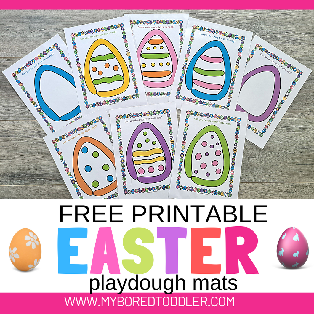 Easter Egg Playdough Mats (free)