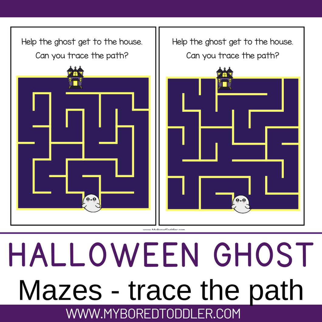 Halloween Ghost Tracing Mazes