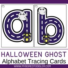 Load image into Gallery viewer, Halloween Ghost Alphabet Tracing Cards - Lowercase &amp; Uppercase
