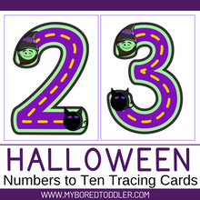 Load image into Gallery viewer, Halloween Tracing Cards Numbers 0 - 10 - large size
