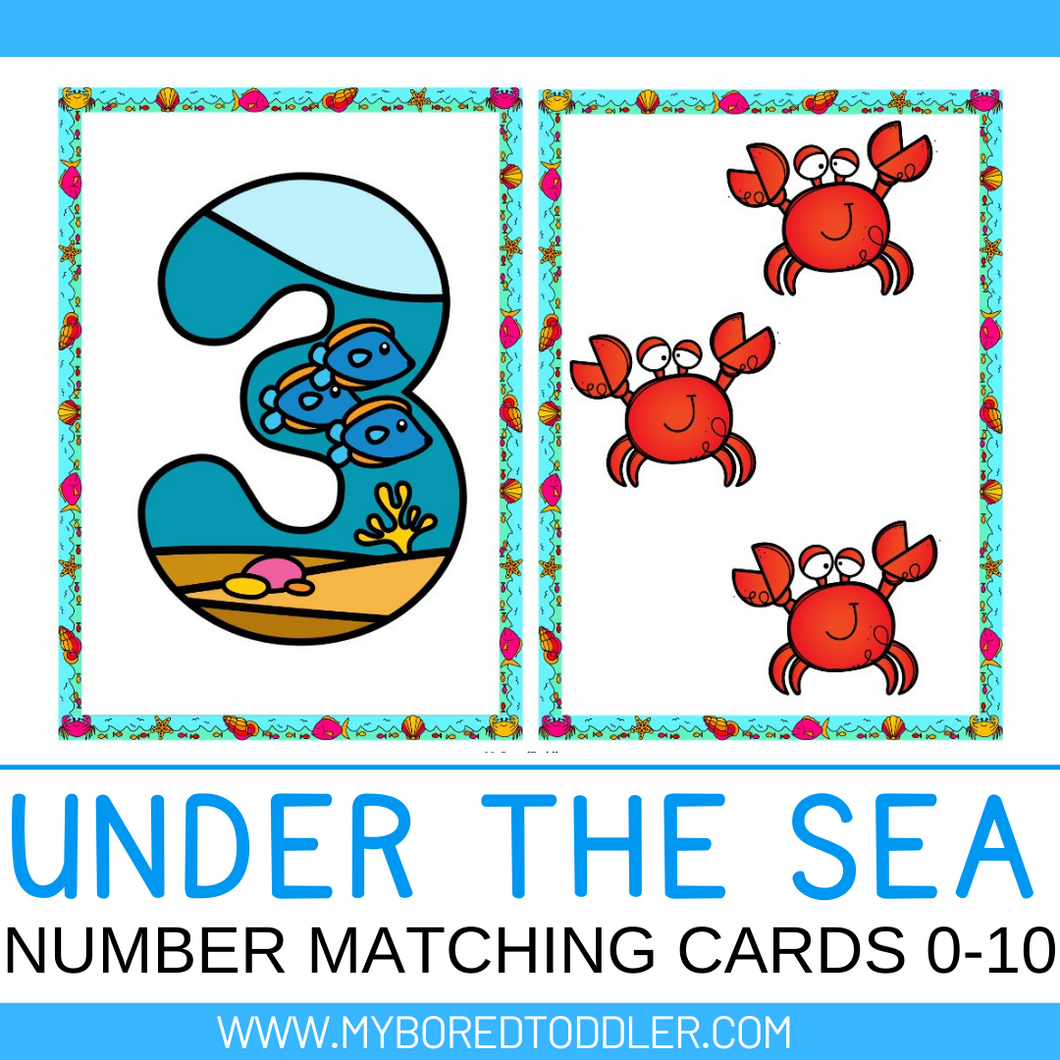 Under the Sea / Ocean Number Matching Cards 0-10