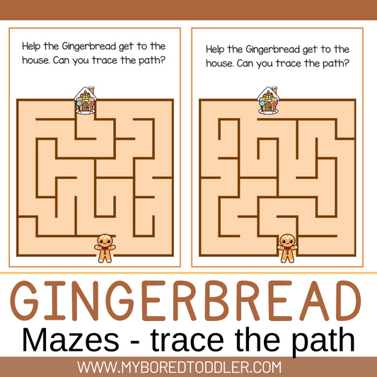 Christmas Gingerbread Maze Tracing Cards