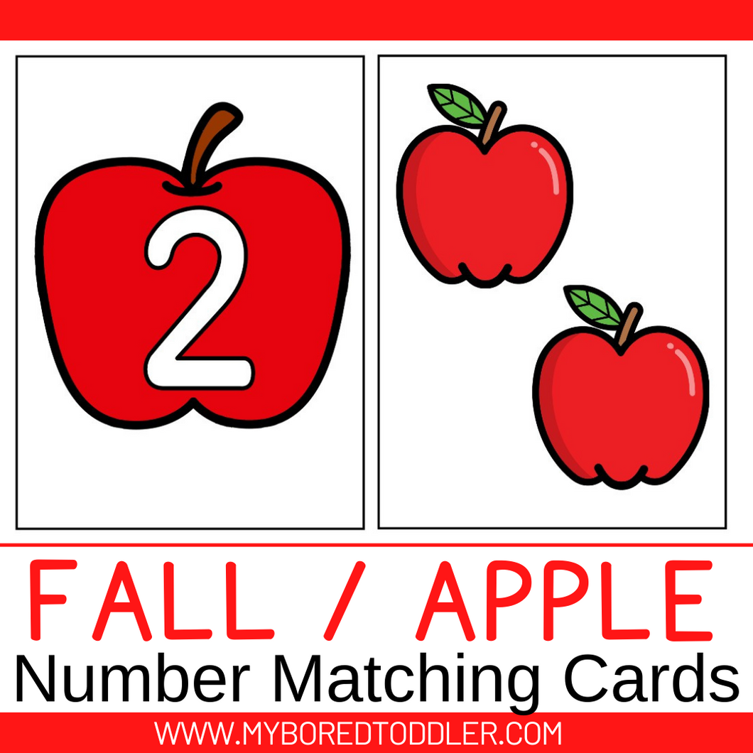 Autumn Fall Apple Number Matching Cards 0-10