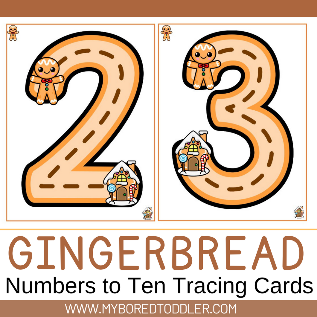 Gingerbread / Christmas Number Tracing Cards 0-10