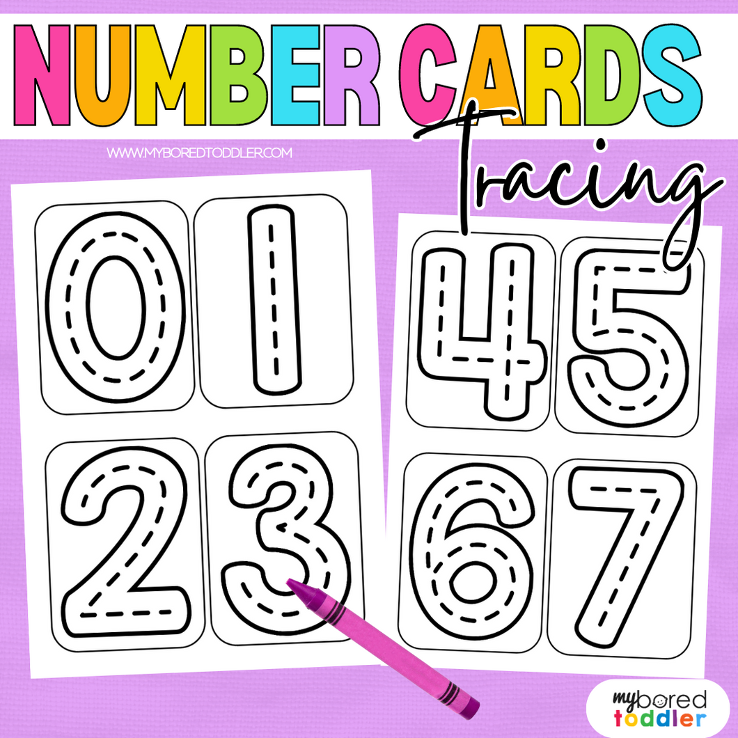 Number Tracing Cards  - 0-10 - Black and White