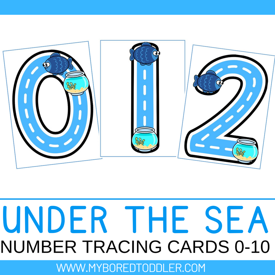 Under the Sea / Ocean Number Tracing Cards 0-10