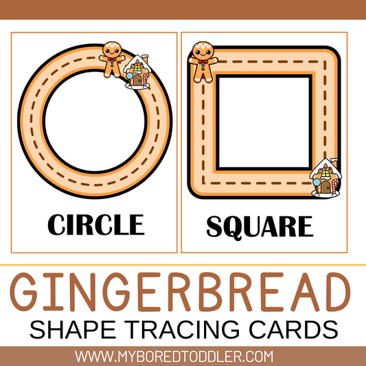 GINGERBREAD / CHRISTMAS Shape Tracing Cards