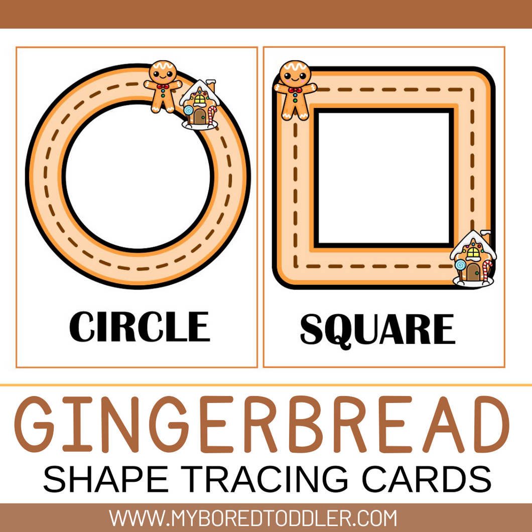 GINGERBREAD / CHRISTMAS Shape Tracing Cards