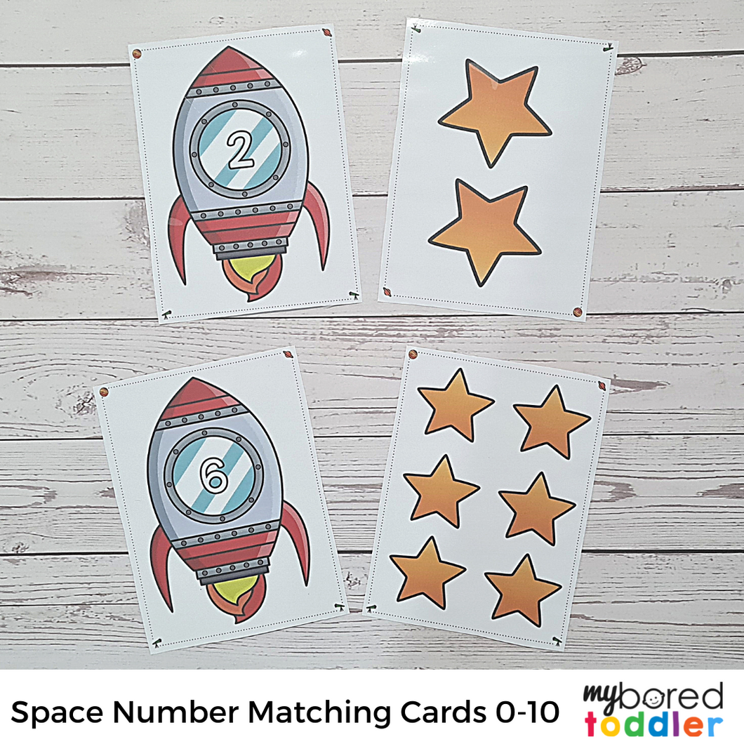 Space Number Matching Cards 0 - 10