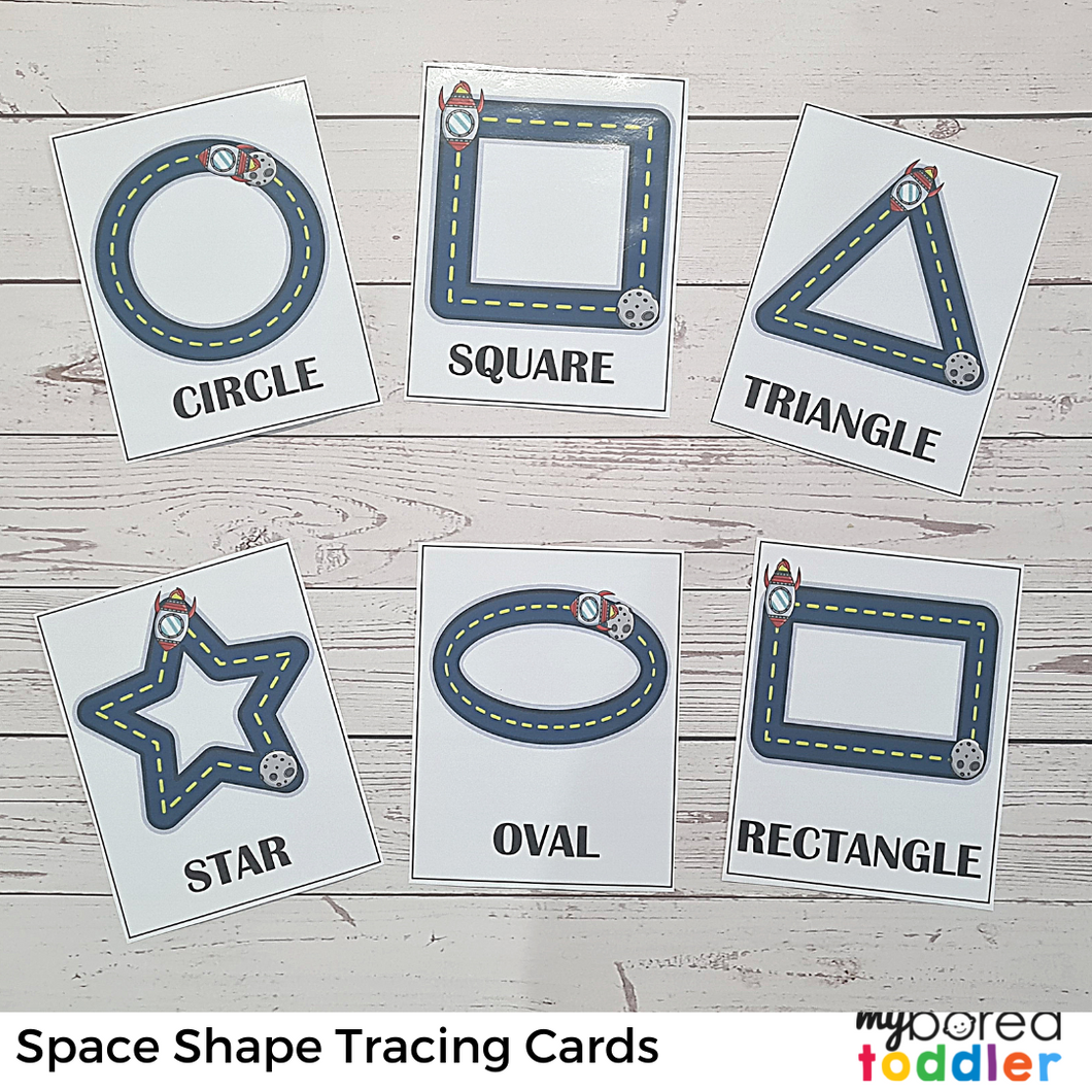 Space Shape Tracing Cards