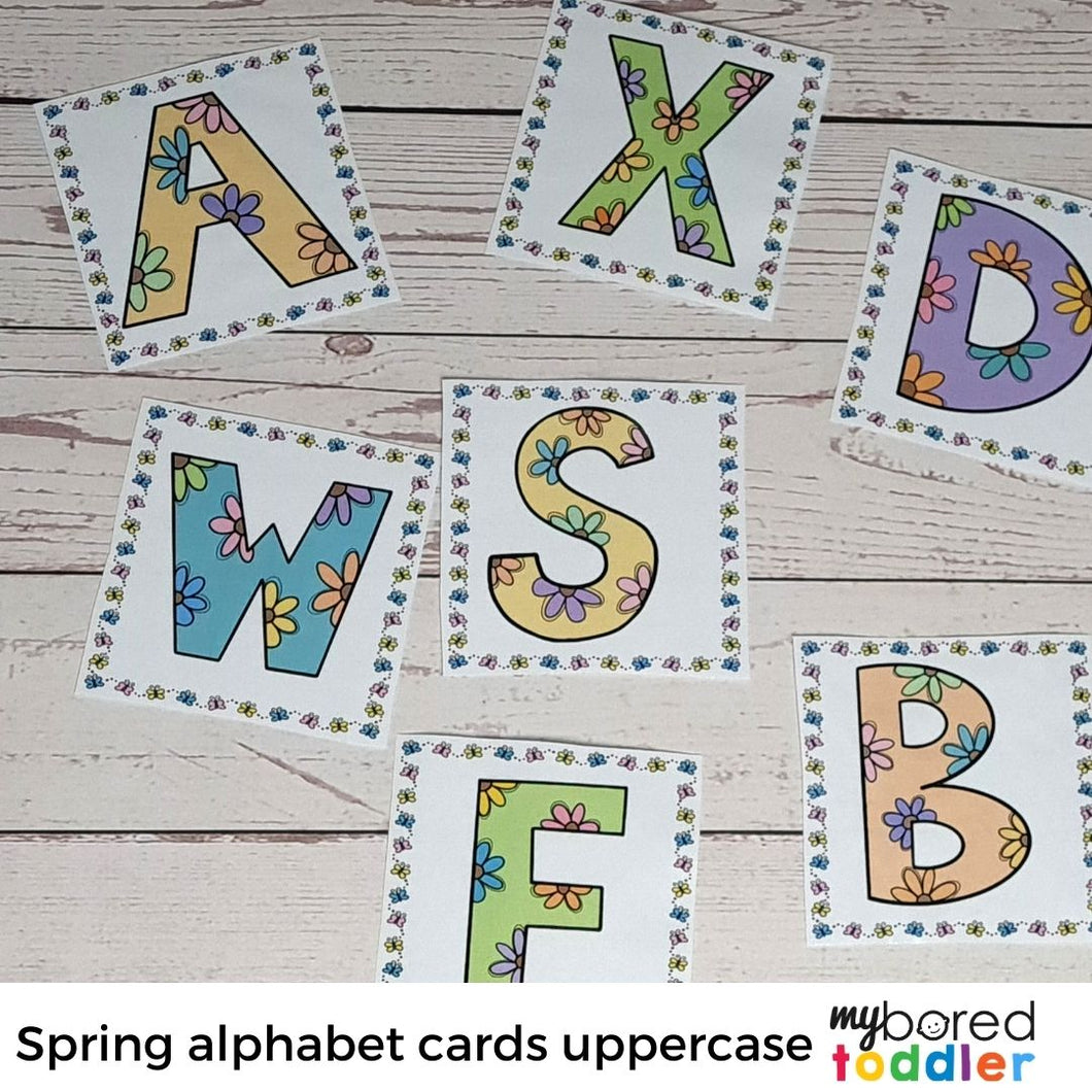 Spring Alphabet Cards Uppercase