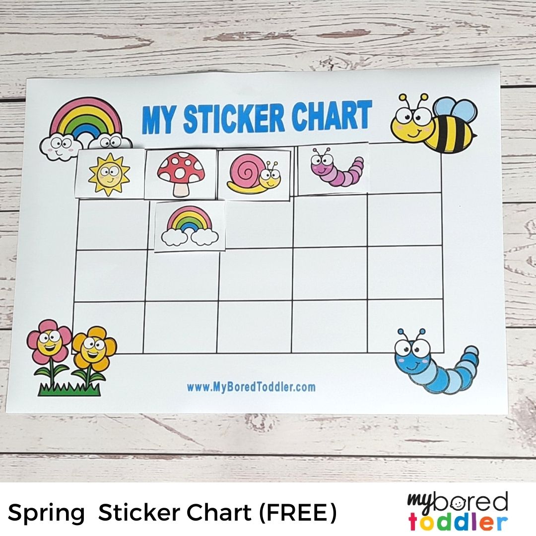 Spring Score Sticker Spring Sticker Reward Chart (FREE) – My Bored Toddler