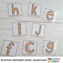 Load image into Gallery viewer, Summer Alphabet Flashcards - Uppercase &amp; Lowercase
