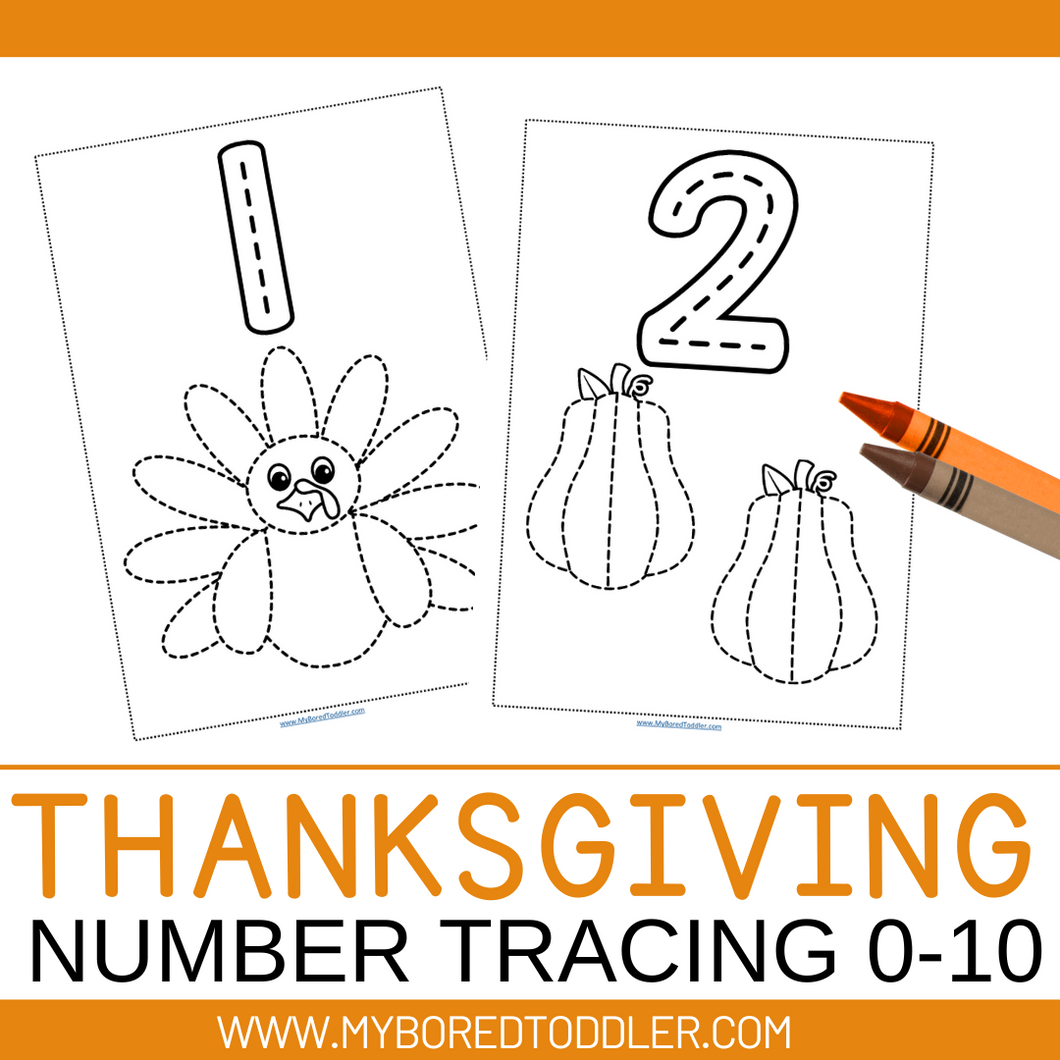 THANKSGIVING Tracing Sheets Numbers 0-10