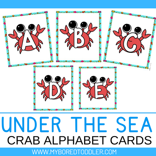 Under the Sea / Ocean Crab Alphabet Flashcards - Uppercase & Lowercase ...