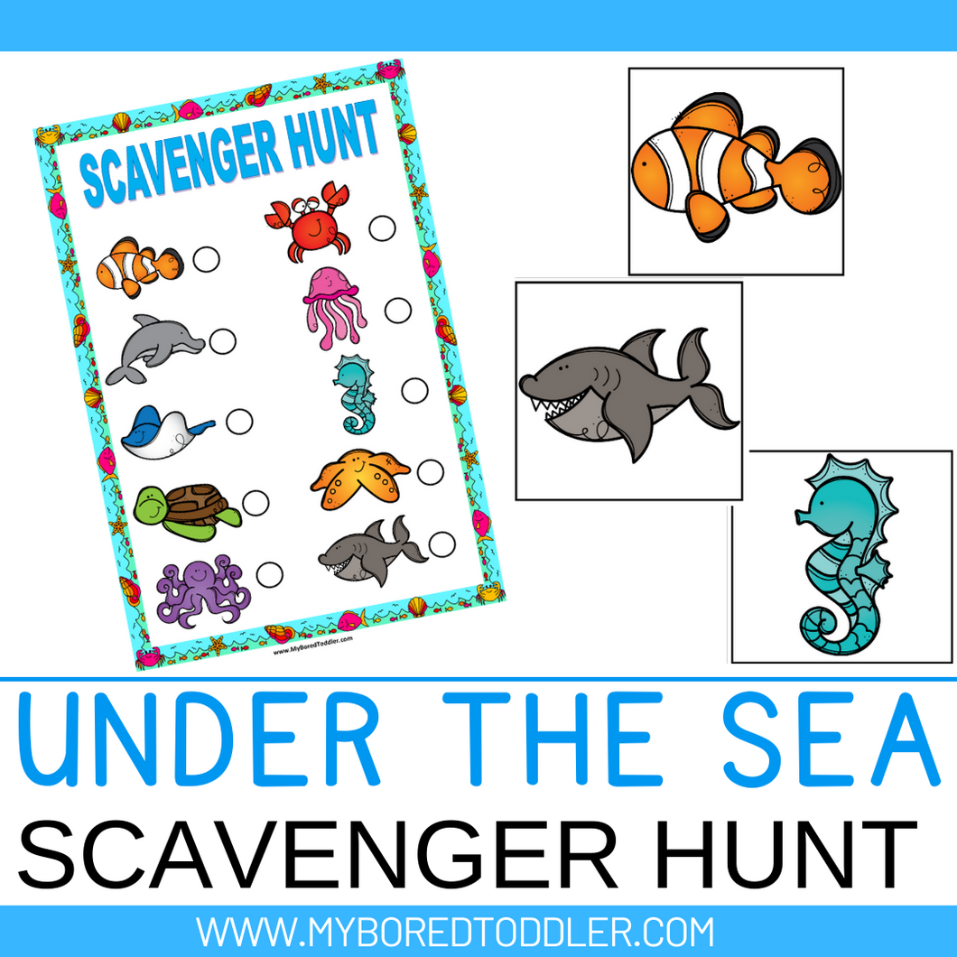 Ocean Pattern Home Scavenger Hunt.