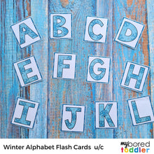 Load image into Gallery viewer, Winter Alphabet Flashcards - Uppercase &amp; Lowercase
