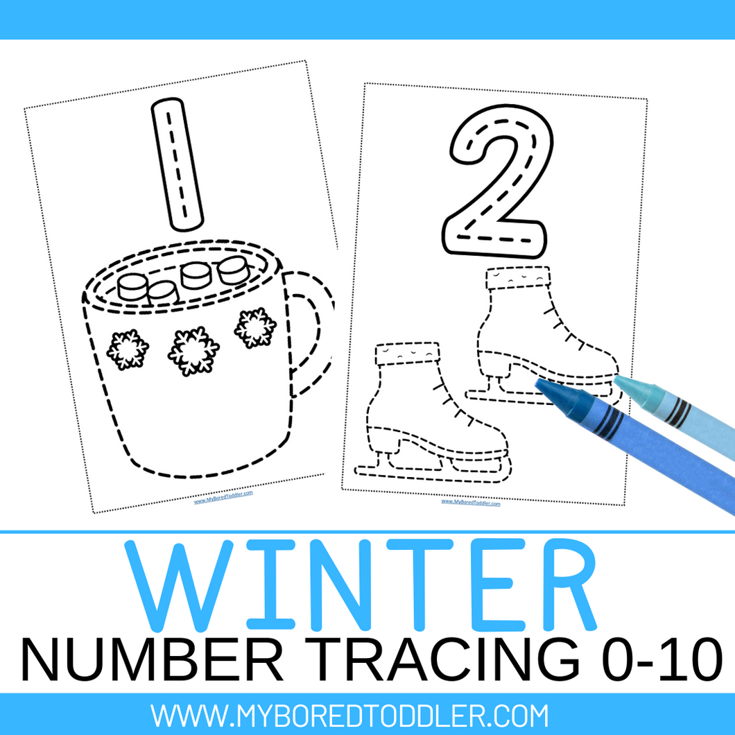 WINTER Tracing Sheets Numbers 0-10